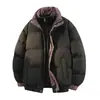 Chaqueta de Algodón Nueva de Invierno para Hombre de Moda Falsa de Dos Piezas Cuadros Engrosada Cálida Resistente al Frío Chaqueta Acolchada Abrigo de Algodón Empalmado para Pareja