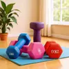 Juego de Mancuernas Fitness para Hombre y Mujer para el Hogar al por Mayor Hierro Fundido Recubierto de Plástico Suave Juego de Equipos Mancuernas de Hierro Fundido