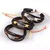 Suministro Transfronterizo Pulseras de Cuero de Hoja de Moda Europea y Americana Pulseras Trenzadas de Cuero de Hoja para Pareja Joyería al por Mayor