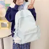 Versão Coreana Ins Mochila Fresca de Bolinhas Grande Capacidade Simples Versátil Bolsa Escolar para Estudante Moda Feminina Mochila Casual