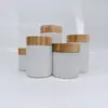 Botella de Vidrio Blanca Pintada en Spray de 60 ml, Botella de Aceite de Cáñamo de Múltiples Especificaciones, Botella Cápsula con Tapa de Madera de Bambú, Botella de Vidrio para Empaque de Productos de Cuidado de la Piel