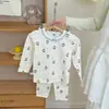 Oferta especial por volumen: Conjunto de ropa de otoño y ropa de casa para niños Green Bol, estilo otoño, estampado de dibujos animados, lindo, amigable con la piel, algodón Lycra