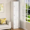 Armario Metálico de una Puerta para Empleados, Uso Doméstico, Gabinete Lateral para Balcón, Gabinete de Almacenamiento Pequeño de Múltiples Niveles y Espacio Estrecho con Cerradura