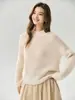 Suéter de Tricô Raglan com Gola Alta Meia-Calça Novo Outono 2026 para Mulheres, Cor Sólida, Caimento Solto, Top Simples e Versátil
