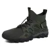 Zapatos de hombre para exteriores, nuevo modelo transfronterizo, zapatillas de senderismo de malla transpirable fly-knit, zapatos deportivos antideslizantes para vadear, de caña media-alta