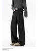Pantalones de traje retro estilo Hong Kong, holgados y acampanados, nuevo modelo de verano 2026, pantalones curvos elegantes de lujo ligero, versátiles para hombres