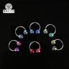 E-commerce transfronterizo AB anillo de herradura colorido tarjeta bola perforada joyería labio uñas chica caliente especial anillo de nariz joyería de acero inoxidable