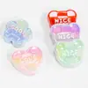Cuentas de Oso Acrílicas de Colores con Goteo de Aceite Doble Cara Cuentas de Corazón Cadena para Teléfono Móvil con Cuentas Accesorios DIY para Tocados