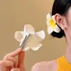 Pinza para el Cabello de Flor de Plumeria para Mujer, Pasador para la Frente, Accesorio Floral para Peinado de Sesión de Fotos en la Playa, Pinza para el Flequillo Lateral, Pinza de Pato