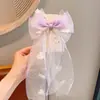 Pinza para el Cabello con Lazo de Cinta Extra Grande para Niñas, Elegante Pinza de Resorte Estilo Celebridad de Internet con Acabado de Alta Gama, Accesorio para el Cabello de Cinta de Seda