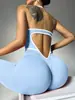 Mono de yoga halter de estilo europeo y americano transfronterizo para mujer, nuevo traje de fitness de una pieza sin costuras, ropa deportiva para fitness al aire libre