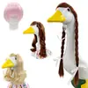 Comercio Exterior Transfronterizo Venta Caliente Hecho a Mano Tejido de Ganchillo Peluca Sombrero de Ganso Americano Lindo Sombrero Decorativo Peluca Cubrecabezas
