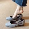 Zapatos de Mujer de Cuña Gruesa, Suela Suave, Huecos Estilo Retro, Boca Baja, Modelo Nuevo 2026 para Ir al Trabajo, Puntera Cuadrada, Cómodos, Transpirables