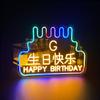 Placard LED colorido feliz cumpleaños debería ayudar a cargar placar de mano Personalizado Hotel KTV accesorios de ambiente gran café llegando