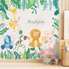 Nuevo LD96020 Planta Tropical Verde León Conejo Jirafa Elefante Habitación Infantil Decoración de Pared para el Hogar Adhesivo de Pared