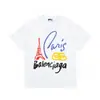 Camiseta de Verano Cruzada Bale25Ss Nuevo Estilo 260g Algodón Peinado Puro Hilo Doble Logo Impreso Lujo Accesible para Hombre y Mujer Manga Corta