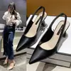 Zapatos de Tacón Alto Transfronterizos Europeos y Americanos para Mujer, Tacones Finos, Zapatos de Salón Bajos para Primavera y Verano, Punta Fina, Nuevo Estilo 2025, Venta al por Mayor, Tallas Grandes