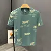 Camiseta de verano con cuello redondo, estampado, manga corta, de fabricante directo, nueva y elegante, camisa de media manga moderna para hombre, camiseta de talla grande para hombre