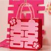 Bolsa de Almacenamiento de Dulces y Semillas para Boda Hecha a Mano, Nuevo Regalo de Boda, Bolso Tote de Fieltro con Carácter de Doble Felicidad, Bolsa de Dama de Honor Mariposa, Recuerdo de Boda