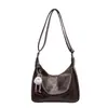 Bolsa tote feminina, bolsa transversal versátil de grande capacidade, novo modelo 2026, bolsa de ombro para o dia a dia, bolsa de ombro simples de outono e inverno