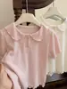 Nueva camiseta de manga corta de estilo coreano para verano para niñas, top elegante y moderno para bebés, ropa infantil