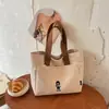 Bolso Tote de Lona Nuevo de Dibujos Animados, Simple y Elegante, Gran Capacidad, Bolso de Mano para Estudiante y Viajero, Bolsa de Almacenamiento Ligera, Universal