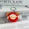 Llavero de felpa de lana pequeño de dibujos animados, lindo y creativo colgante de bola de lana pequeña, decoración para mochila de estudiante, pequeño regalo