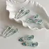 Coreia do Sul Dongdaemun Novo Estilo Super Bonito Fada Alta Qualidade Azul Pó Brilho Diamante Grampo de Cabelo Alto Nível Luxo Leve Elegante Requintado Acessórios de Cabelo