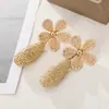 Pendientes de Flor de Rafia Más Vendidos Transfronterizos, Pendientes Tejidos a Mano de Gota de Agua, Moda Primavera y Verano, Estilo Exagerado de Resort Costero