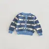 Suéter de Moda Retro Estrella Raya Jacquard Tejido Cárdigan Estilo Unisex Otoño/Invierno 2026 para Niños y Niñas Envío Directo Transfronterizo