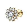Piercing G23 liga de titânio full-body 5 brincos de zircônia marquise, pino de cartilagem de titânio, rosca interna 0.9, base reta, haste de 8mm