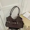 Bolsa de ombro com fivela de cinto estilo coreano minimalista para mulheres, outono retrô de alta qualidade versátil para o dia a dia, bolsa de ombro cruzada sob o braço