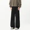 Pantalones deportivos de chándal anchos de invierno para hombre, estilo callejero americano moderno, pantalones casuales retro holgados de pierna recta con forro polar