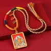 Thangka do Tibete Metade Pintado à Mão Deus Amarelo da Riqueza Passado e Presente Colar Thangka Rústico