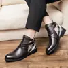 Botas Martin para Hombre, Botas de Cuero de Moda Estilo Coreano, Botas Chelsea Británicas, Botines Cortos para Hombre con Punta Elevadores de Altura, Zapatos Casuales de Caña Alta