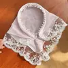 Pañuelo de Seda Floral con Atmósfera de Verano para Mujer, Pañuelo de Encaje Francés, Nuevo Estilo 2025 para Sesión de Fotos E18