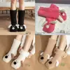 Calcetines de Lana de Cordero para Otoño e Invierno para Mujer, Calcetines Casuales de Media Pantorrilla con Dibujos de Cachorro de Orejas Caídas, Calcetines Gruesos Cálidos Antideslizantes para el Hogar