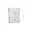 Taza de Agua Patrón Glaciar Taza de Plástico para Hombres y Mujeres Taza con Asa Simple para Beber Agua Hogareña Estudiante Taza Bucal con Asa Transparente Taza para Cepillo de Dientes
