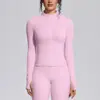 Nueva chaqueta ligera, transpirable, de secado rápido con cremallera, top de yoga, ropa deportiva para correr y fitness para mujer