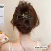 Accesorio para el Cabello Semirecogido Estilo Nuevo 2026: Pinza de Plátano de Malla, Pinza de Garra Francesa con Lazo Negro, Pinza para el Cabello de Lunares para la Parte Posterior de la Cabeza