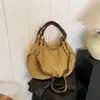 Bolsa de lona tipo tote, gran capacidad, nueva colección otoño/invierno 2026, bolso de hombro plisado versátil, tote de cuadros para el día a día
