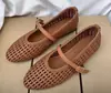 Sapatos Casuais Tecidos Planos Mary Jane Femininos Zr Africanos Bico Redondo Versáteis de Tira Única Vazados Tamanho Grande