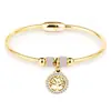 Pulsera brazalete de acero de titanio con incrustaciones de diamantes del árbol de la vida transfronteriza europea y americana, pulsera nueva de acero inoxidable con cierre magnético para mujer