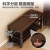 Banqueta para Cambiar Zapatos al por Mayor en la Puerta, Zapatero Doméstico, Taburete, Zapatero Integrado para Sentarse, Banqueta para Ponerse Zapatos, Madera Maciza para Puerta de Entrada Larga