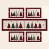Juego de cinco piezas de camino de mesa y mantel individual navideño transfronterizo, decoración de mantel de poliéster de hombre de jengibre, dropshipping disponible