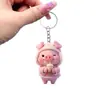 Llavero lindo para colgar fácilmente, transfronterizo, adecuado para imprimir, nuevo llavero plano de acrílico 2D de cerdo color rosa para mochilas