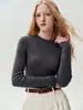 Nuevo Suéter de Cachemir 100% Puro Otoño 2026 con Cuello Semi Alto para Mujer, Top de Capa Base Tejido Estilo Coreano