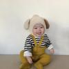 Gorro de protección auditiva para bebé, otoño e invierno, ins2024, con orejas de conejo, bonito gorro de lana de Corea del Sur para niños y niñas de 0 a 3 años