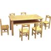 Mesa y silla con cajones de madera maciza para jardín de infantes de fábrica, escritorio para estudiantes, mesa de juego de aprendizaje para educación temprana