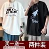 Camiseta de manga curta masculina 2025 verão nova chegada camiseta de meia manga roupas masculinas all-match estilo hong kong marca da moda camiseta masculina de meia manga